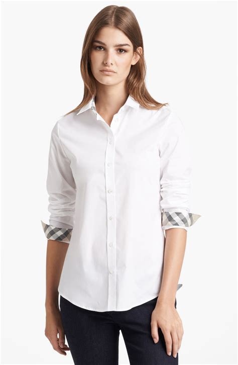 burberry white button down shirt women's|cheap burberry button down shirt.